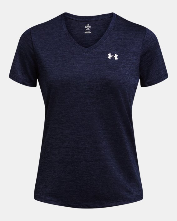 Women's UA Tech™ Twist V-Neck Short Sleeve in Blue image number 2